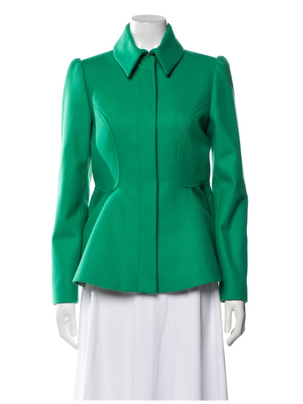 Ted Baker Women's Tailored Green Wool Cashmere Peplum Jacket size 6